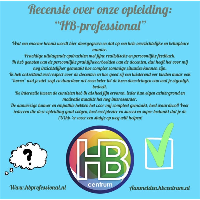 nieuwe recensie over onze opleiding hb professional