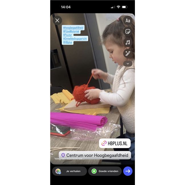 vandaag fijne motoriek bij hbplus